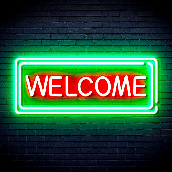 ADVPRO Welcome Ultra-Bright LED Neon Sign fnu0407 - Green & Red