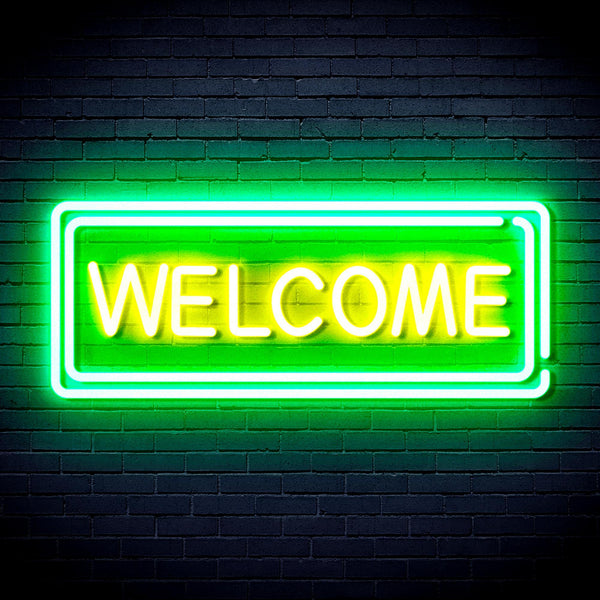 ADVPRO Welcome Ultra-Bright LED Neon Sign fnu0407 - Green & Yellow