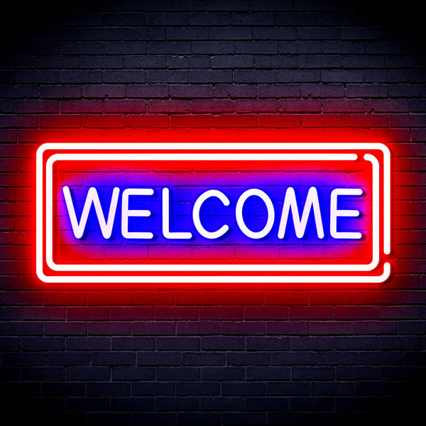 ADVPRO Welcome Ultra-Bright LED Neon Sign fnu0407 - Red & Blue