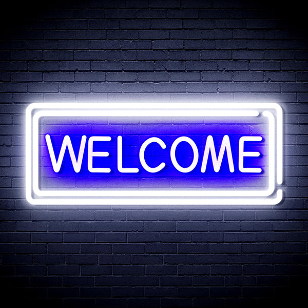 ADVPRO Welcome Ultra-Bright LED Neon Sign fnu0407 - White & Blue