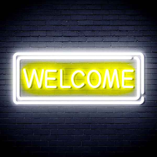 ADVPRO Welcome Ultra-Bright LED Neon Sign fnu0407 - White & Yellow