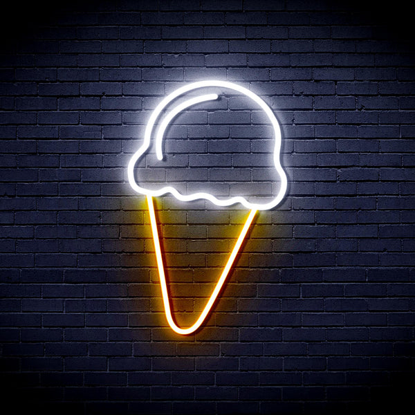 ADVPRO Ice-cream Ultra-Bright LED Neon Sign fnu0409 - White & Golden Yellow