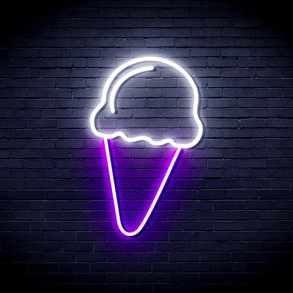 ADVPRO Ice-cream Ultra-Bright LED Neon Sign fnu0409 - White & Purple