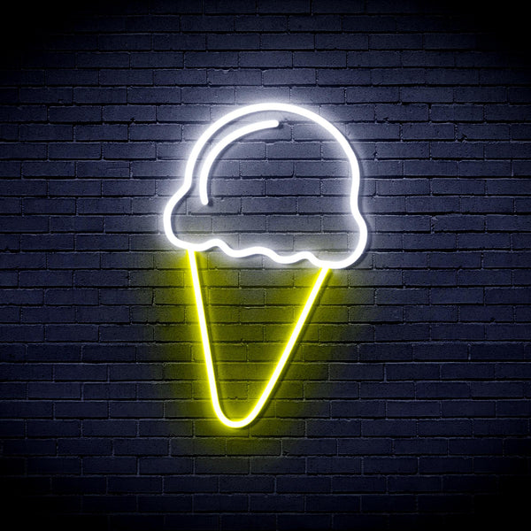 ADVPRO Ice-cream Ultra-Bright LED Neon Sign fnu0409 - White & Yellow