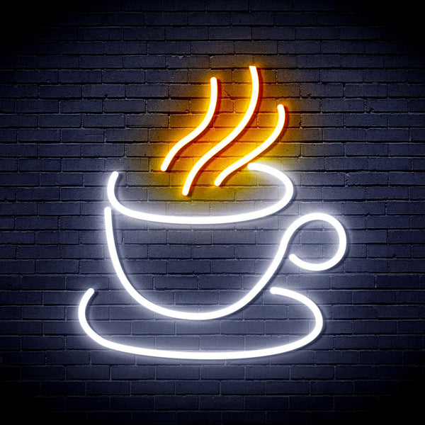 ADVPRO Tea or Coffee Ultra-Bright LED Neon Sign fnu0410 - White & Golden Yellow