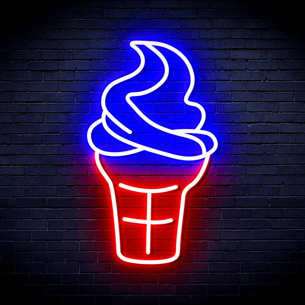 ADVPRO Ice-cream Cone Ultra-Bright LED Neon Sign fnu0411 - Blue & Red