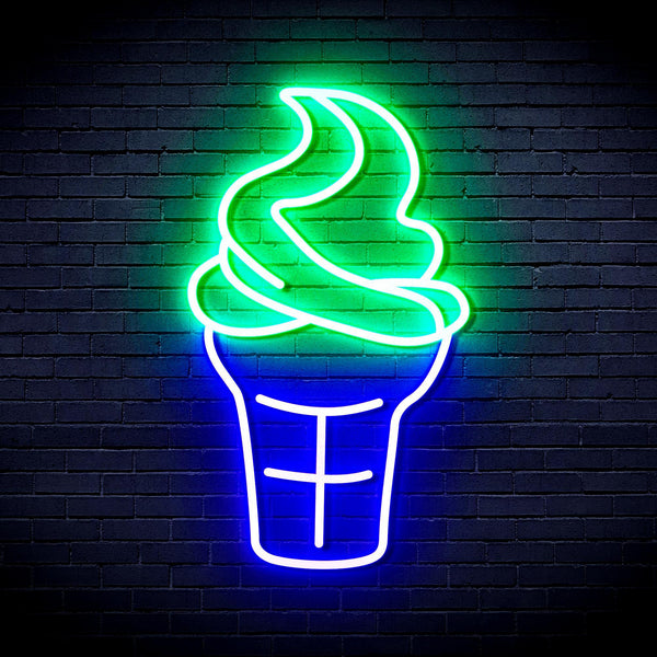 ADVPRO Ice-cream Cone Ultra-Bright LED Neon Sign fnu0411 - Green & Blue
