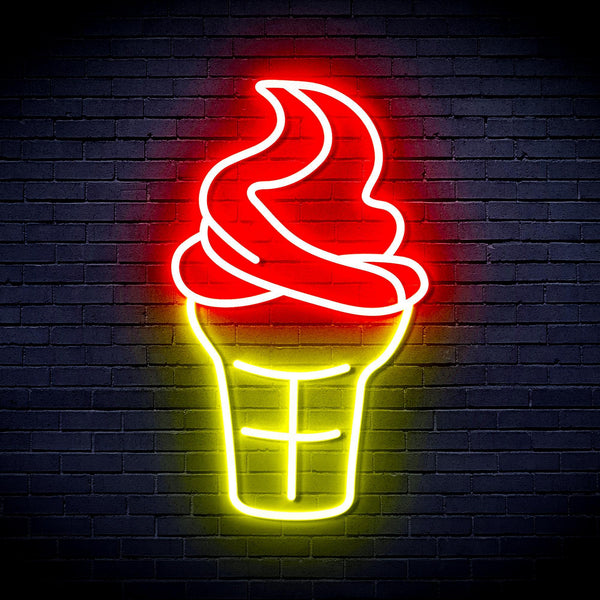 ADVPRO Ice-cream Cone Ultra-Bright LED Neon Sign fnu0411 - Red & Yellow