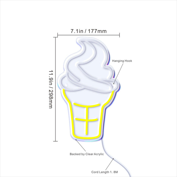 ADVPRO Ice-cream Cone Ultra-Bright LED Neon Sign fnu0411 - Size