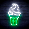 ADVPRO Ice-cream Cone Ultra-Bright LED Neon Sign fnu0411 - White & Green