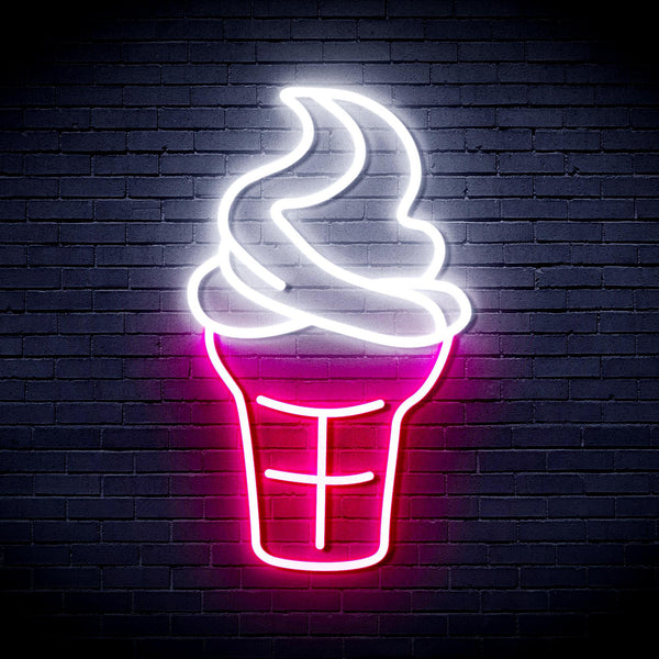 ADVPRO Ice-cream Cone Ultra-Bright LED Neon Sign fnu0411 - White & Pink