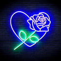 ADVPRO Rosw with Heart Ultra-Bright LED Neon Sign fnu0414 - Green & Blue