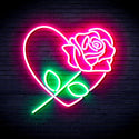 ADVPRO Rosw with Heart Ultra-Bright LED Neon Sign fnu0414 - Green & Pink