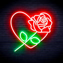 ADVPRO Rosw with Heart Ultra-Bright LED Neon Sign fnu0414 - Green & Red