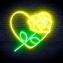 ADVPRO Rosw with Heart Ultra-Bright LED Neon Sign fnu0414 - Green & Yellow