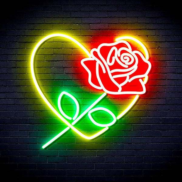 ADVPRO Rosw with Heart Ultra-Bright LED Neon Sign fnu0414 - Multi-Color 2