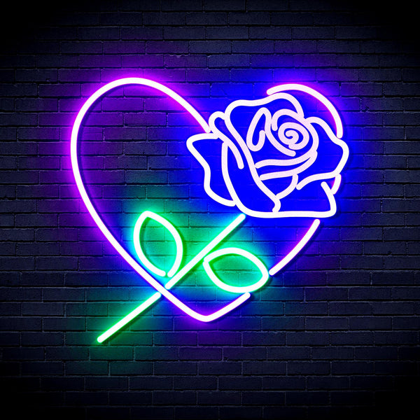 ADVPRO Rosw with Heart Ultra-Bright LED Neon Sign fnu0414 - Multi-Color 4