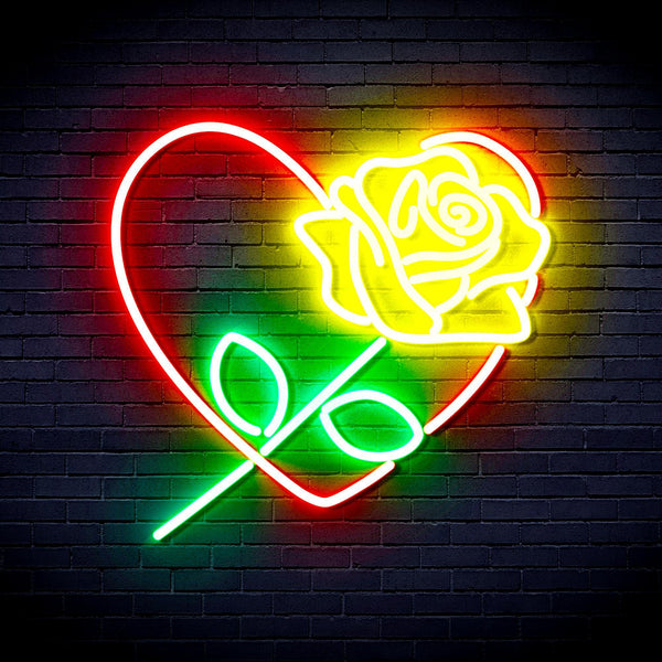 ADVPRO Rosw with Heart Ultra-Bright LED Neon Sign fnu0414 - Multi-Color 5