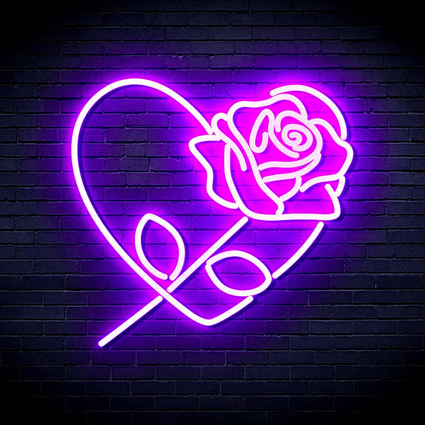 ADVPRO Rosw with Heart Ultra-Bright LED Neon Sign fnu0414 - Purple