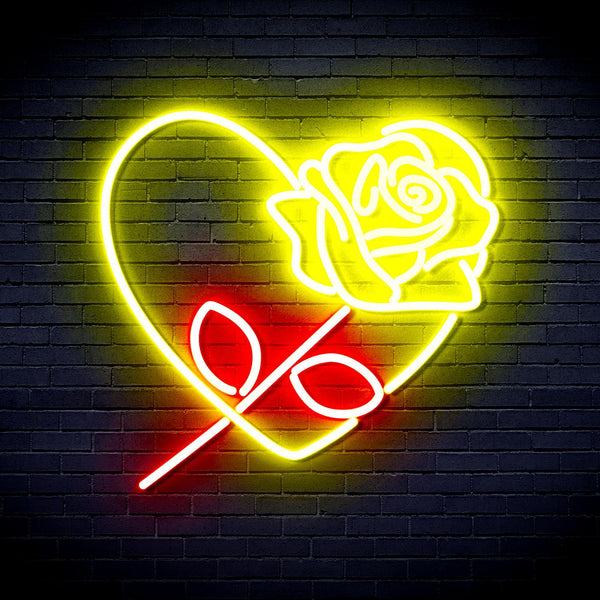 ADVPRO Rosw with Heart Ultra-Bright LED Neon Sign fnu0414 - Red & Yellow