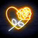 ADVPRO Rosw with Heart Ultra-Bright LED Neon Sign fnu0414 - White & Golden Yellow