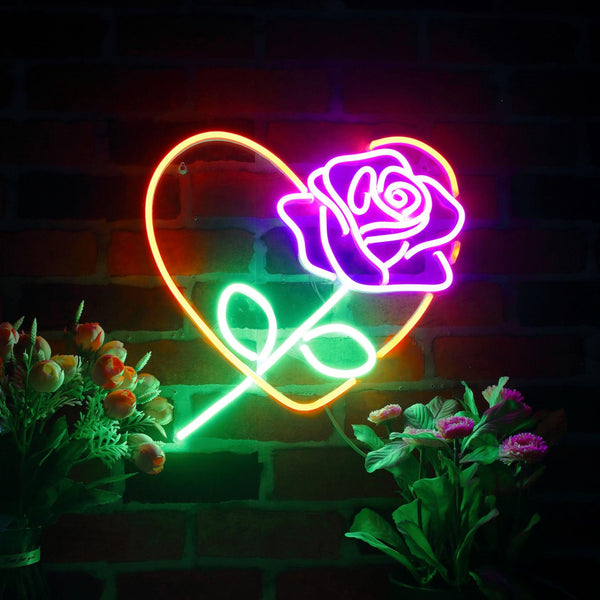 ADVPRO Rosw with Heart Ultra-Bright LED Neon Sign fnu0414