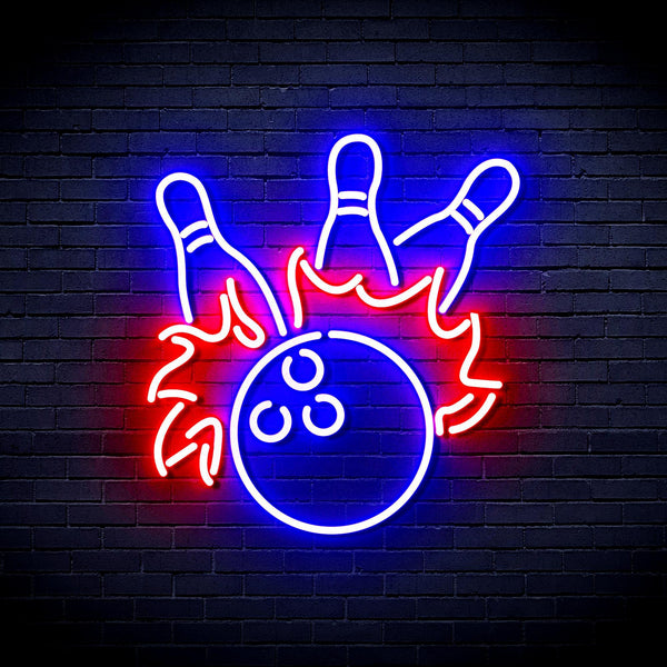 ADVPRO Bowling Ultra-Bright LED Neon Sign fnu0416 - Blue & Red