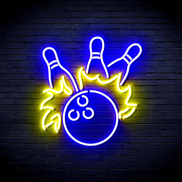 ADVPRO Bowling Ultra-Bright LED Neon Sign fnu0416 - Blue & Yellow