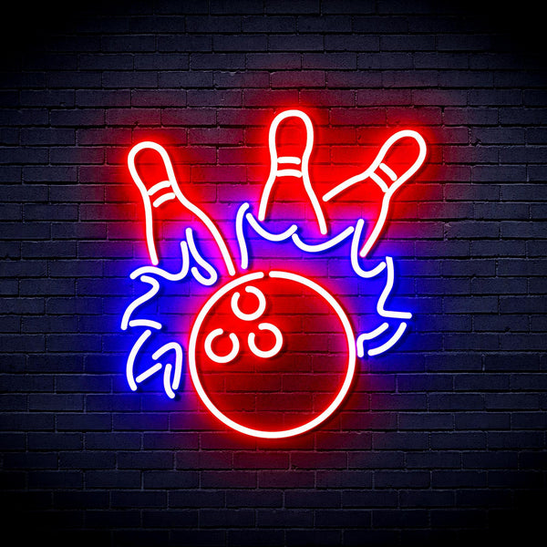ADVPRO Bowling Ultra-Bright LED Neon Sign fnu0416 - Red & Blue