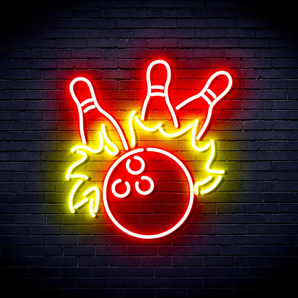 ADVPRO Bowling Ultra-Bright LED Neon Sign fnu0416 - Red & Yellow