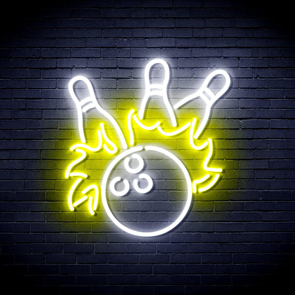ADVPRO Bowling Ultra-Bright LED Neon Sign fnu0416 - White & Yellow
