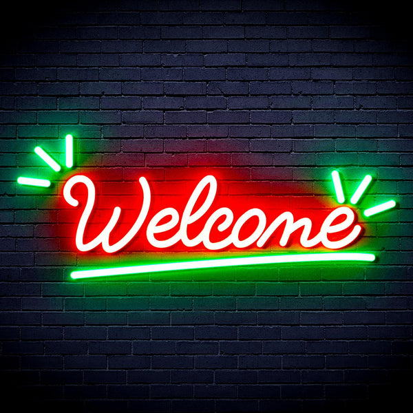 ADVPRO Welcome Ultra-Bright LED Neon Sign fnu0419 - Green & Red