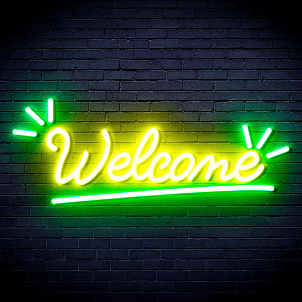 ADVPRO Welcome Ultra-Bright LED Neon Sign fnu0419 - Green & Yellow