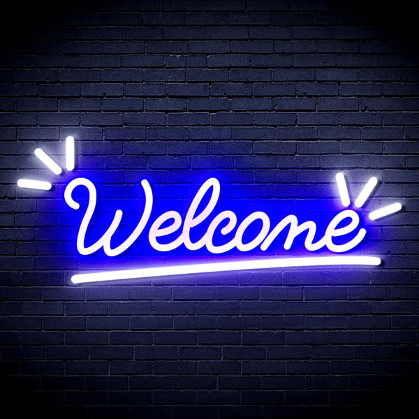 ADVPRO Welcome Ultra-Bright LED Neon Sign fnu0419 - White & Blue