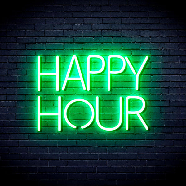 ADVPRO Happy Hour Ultra-Bright LED Neon Sign fnu0420 - Golden Yellow