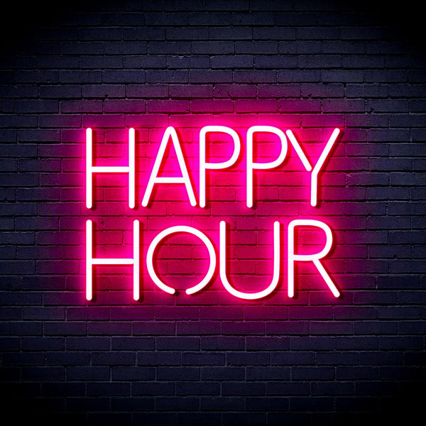 ADVPRO Happy Hour Ultra-Bright LED Neon Sign fnu0420 - Pink