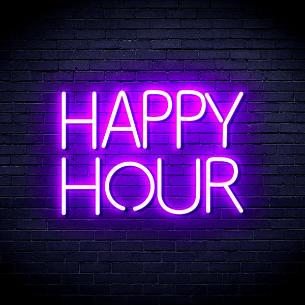 ADVPRO Happy Hour Ultra-Bright LED Neon Sign fnu0420 - Purple