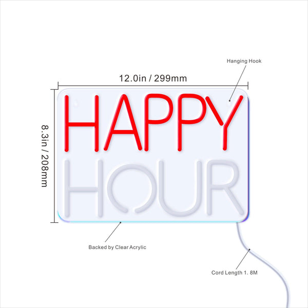 ADVPRO Happy Hour Ultra-Bright LED Neon Sign fnu0420 - Size