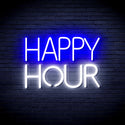 ADVPRO Happy Hour Ultra-Bright LED Neon Sign fnu0420 - White & Blue