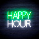 ADVPRO Happy Hour Ultra-Bright LED Neon Sign fnu0420 - White & Green