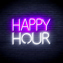 ADVPRO Happy Hour Ultra-Bright LED Neon Sign fnu0420 - White & Purple
