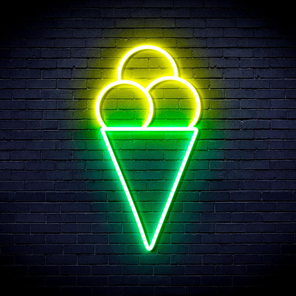 ADVPRO Ice-cream Ultra-Bright LED Neon Sign fnu0421 - Green & Yellow