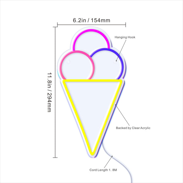 ADVPRO Ice-cream Ultra-Bright LED Neon Sign fnu0421 - Size