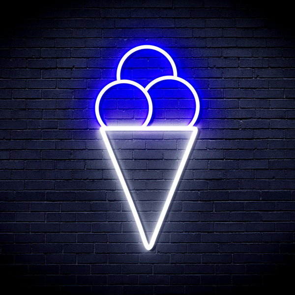 ADVPRO Ice-cream Ultra-Bright LED Neon Sign fnu0421 - White & Blue