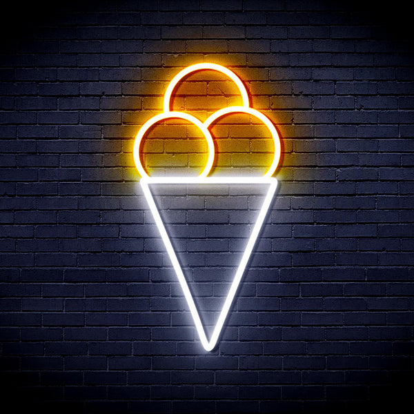 ADVPRO Ice-cream Ultra-Bright LED Neon Sign fnu0421 - White & Golden Yellow