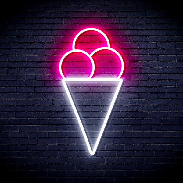 ADVPRO Ice-cream Ultra-Bright LED Neon Sign fnu0421 - White & Pink