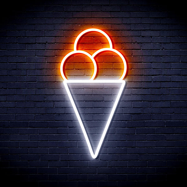 ADVPRO Ice-cream Ultra-Bright LED Neon Sign fnu0421 - White & Orange