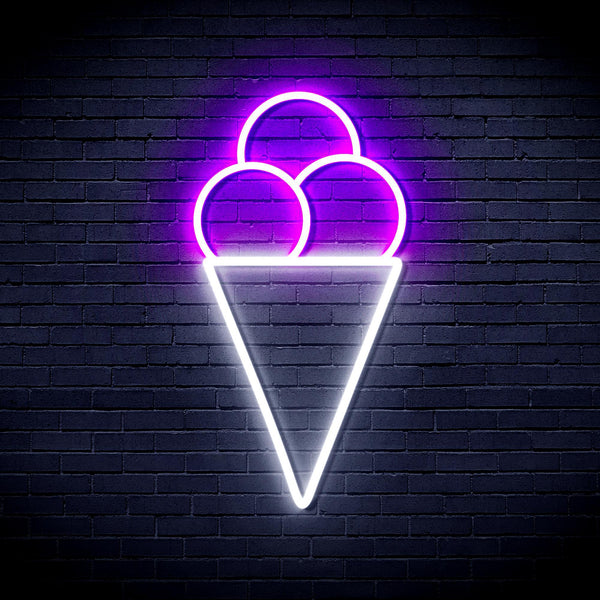 ADVPRO Ice-cream Ultra-Bright LED Neon Sign fnu0421 - White & Purple