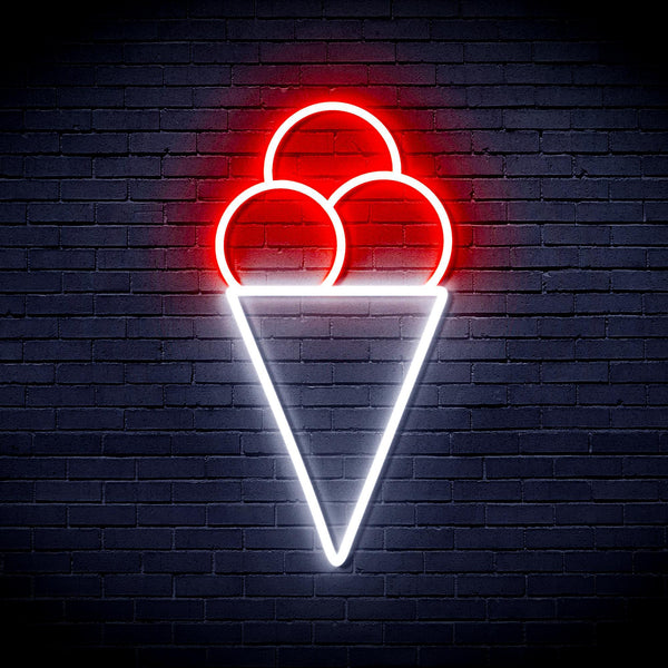 ADVPRO Ice-cream Ultra-Bright LED Neon Sign fnu0421 - White & Red