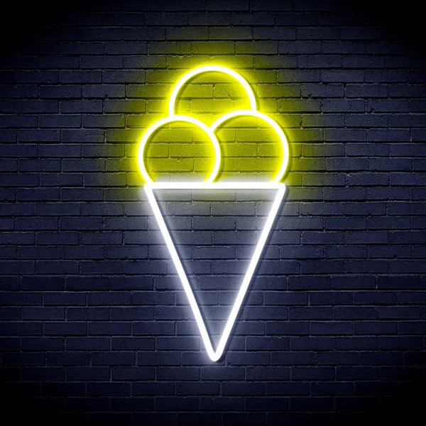 ADVPRO Ice-cream Ultra-Bright LED Neon Sign fnu0421 - White & Yellow